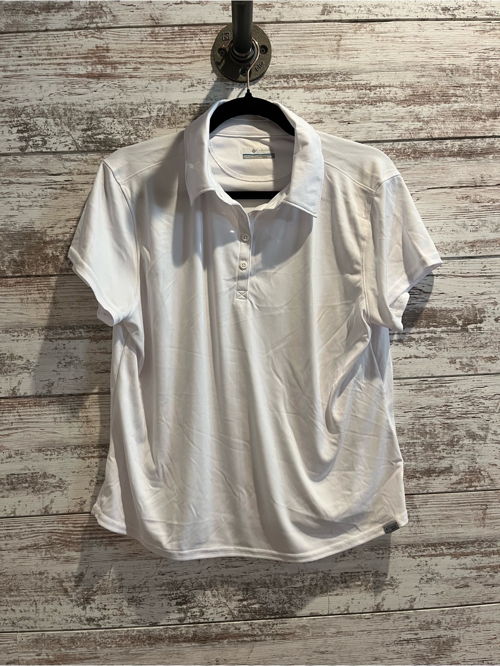 Columbia White Short Sleeve Polo Shirt